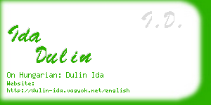 ida dulin business card